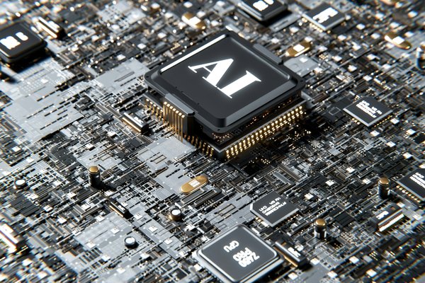 3D render of AI and GPU processors